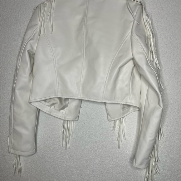 Azalea Wang jacket fringe Western sz XL white Elegant NWOT - Picture 8 of 10